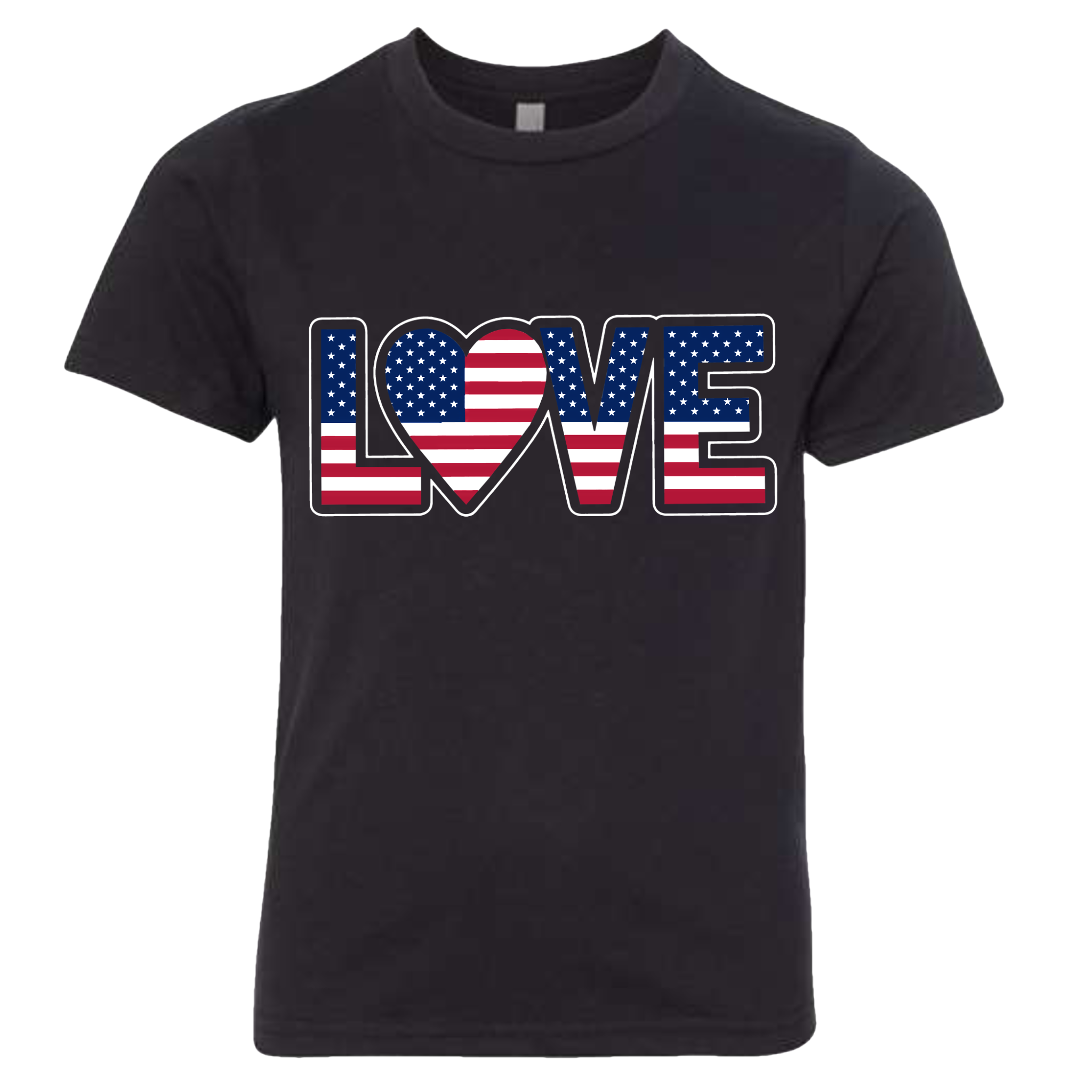 LOVE - USA Flag T-Shirt (Kids Sizes)