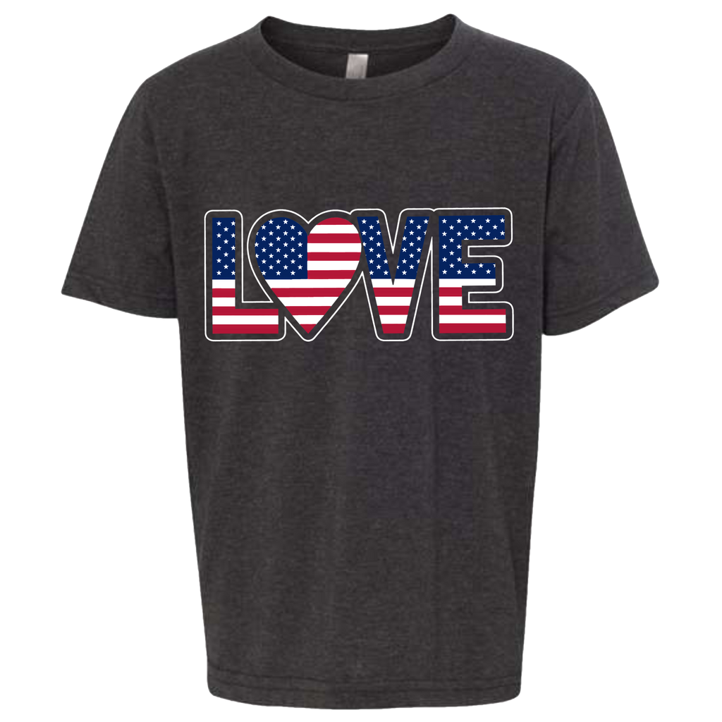 LOVE - USA Flag T-Shirt (Kids Sizes)