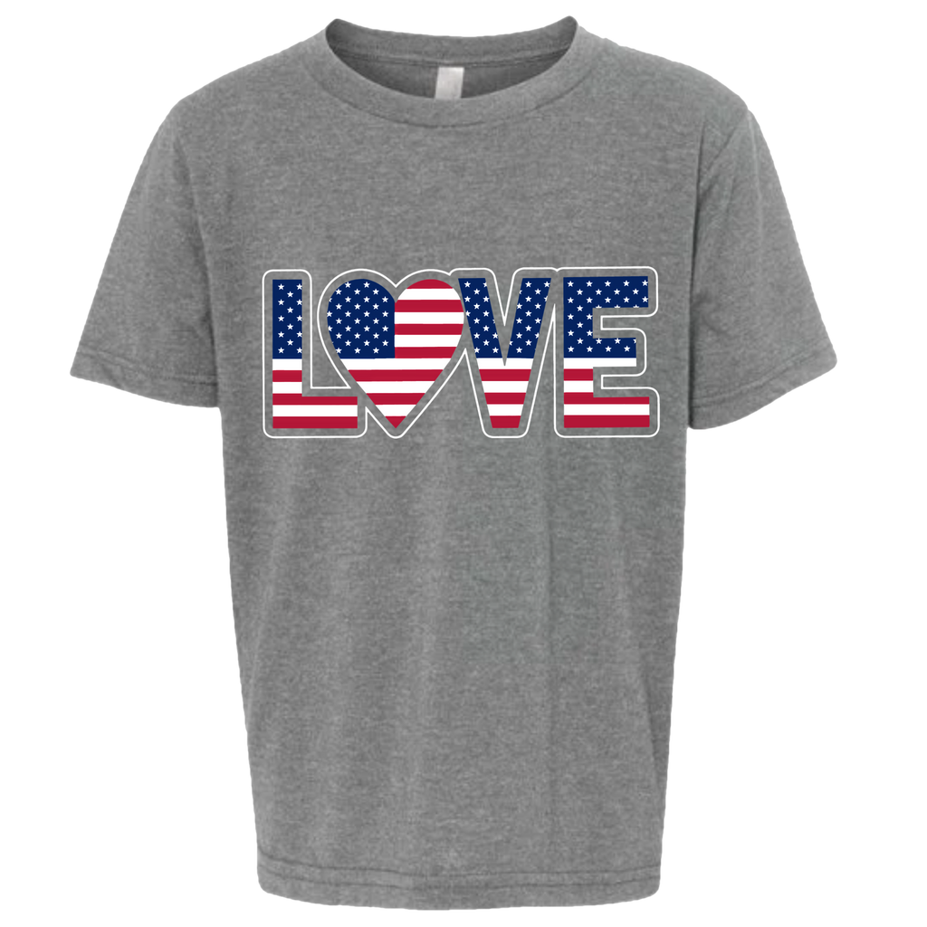 LOVE - USA Flag T-Shirt (Kids Sizes)