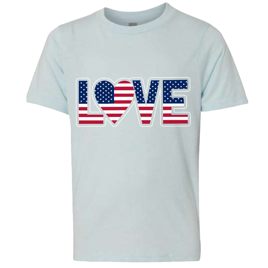 LOVE - USA Flag T-Shirt (Kids Sizes)