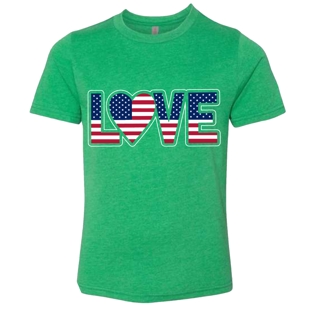 LOVE - USA Flag T-Shirt (Kids Sizes)