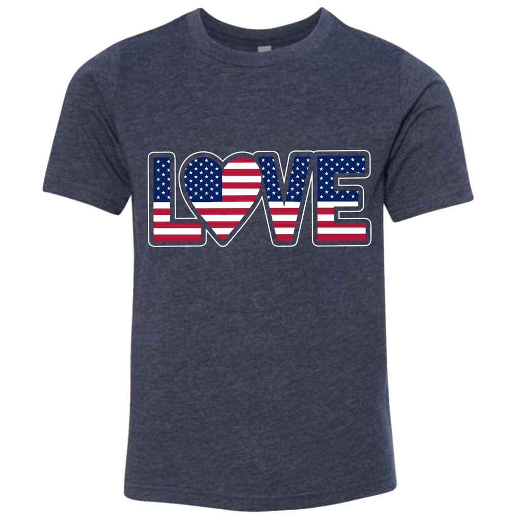 LOVE - USA Flag T-Shirt (Kids Sizes)