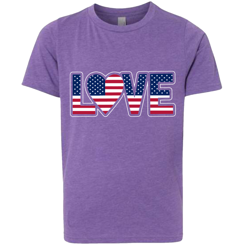 LOVE - USA Flag T-Shirt (Kids Sizes)