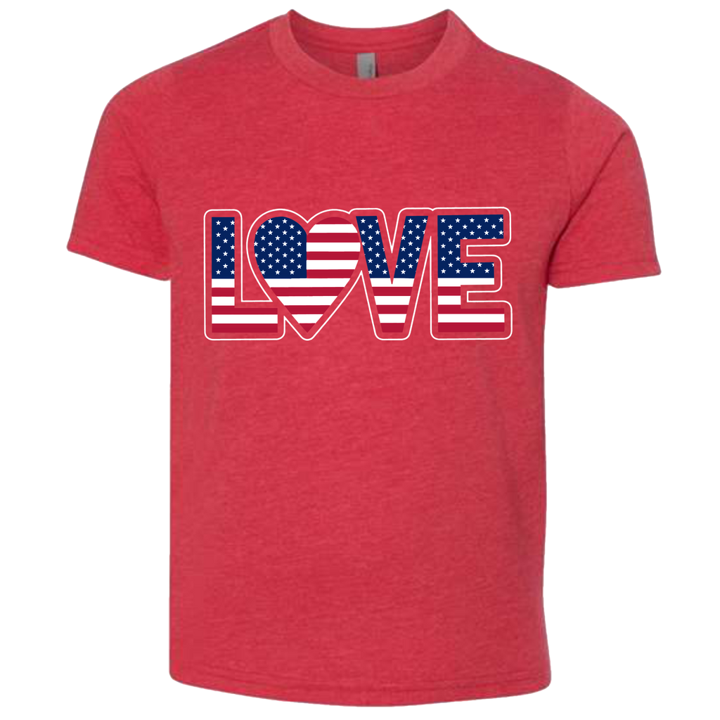 LOVE - USA Flag T-Shirt (Kids Sizes)