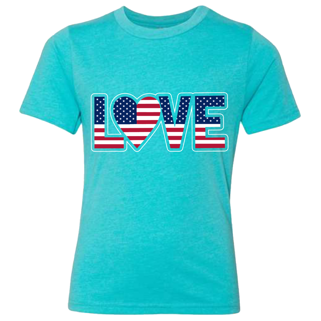 LOVE - USA Flag T-Shirt (Kids Sizes)