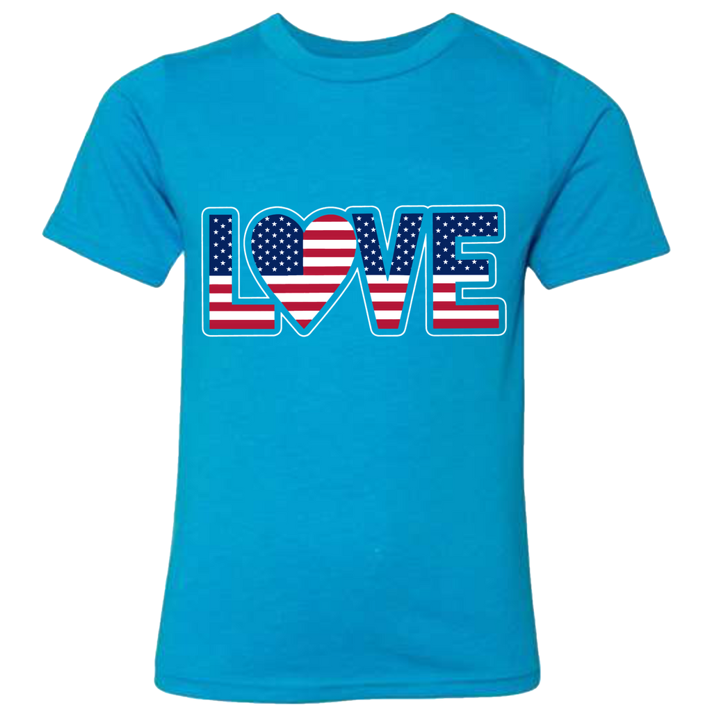 LOVE - USA Flag T-Shirt (Kids Sizes)
