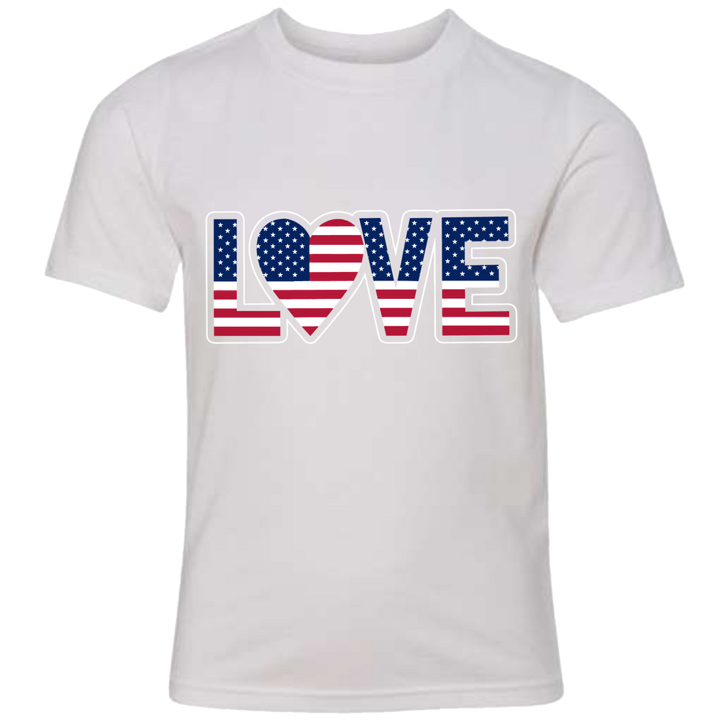 LOVE - USA Flag T-Shirt (Kids Sizes)
