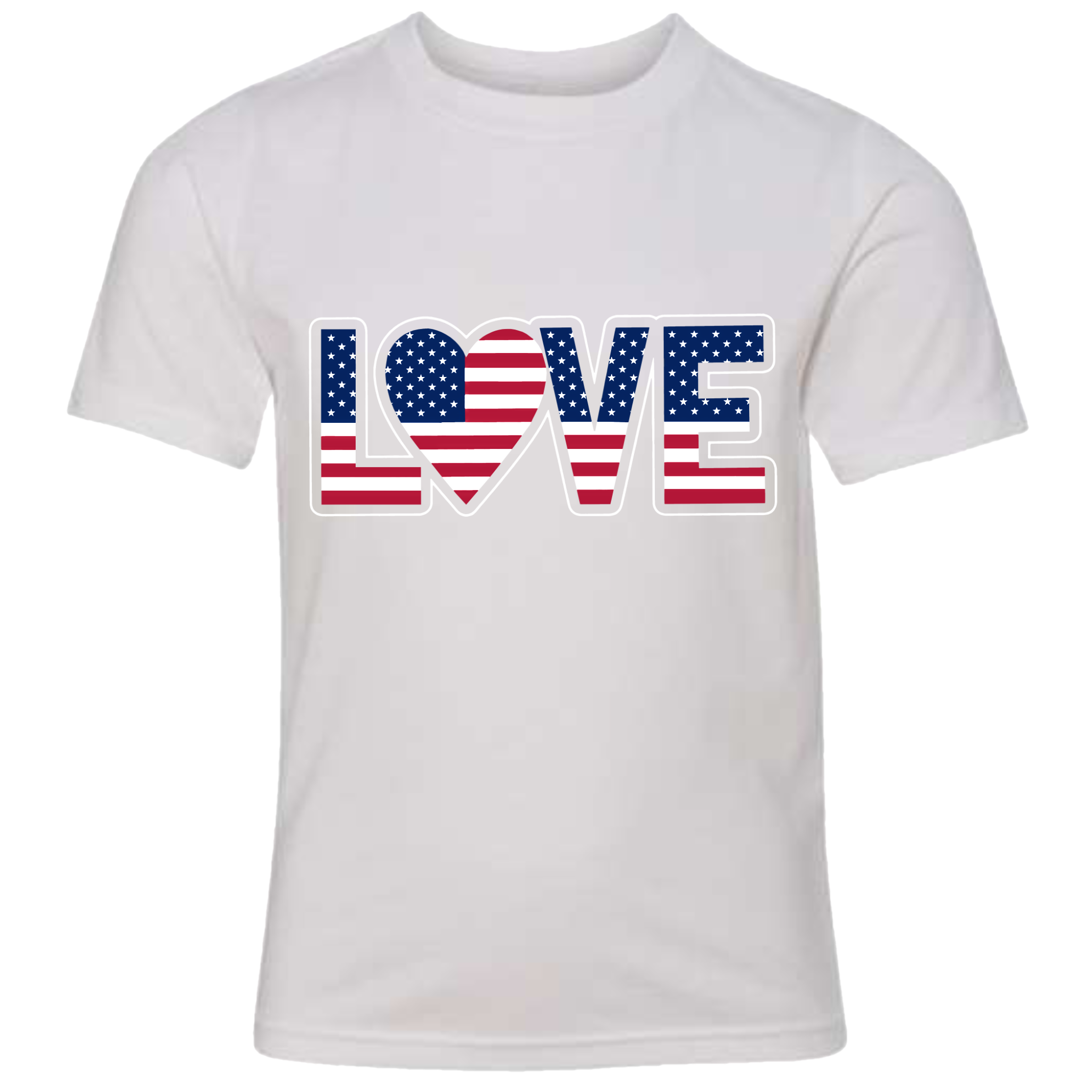 LOVE - USA Flag T-Shirt (Kids Sizes)