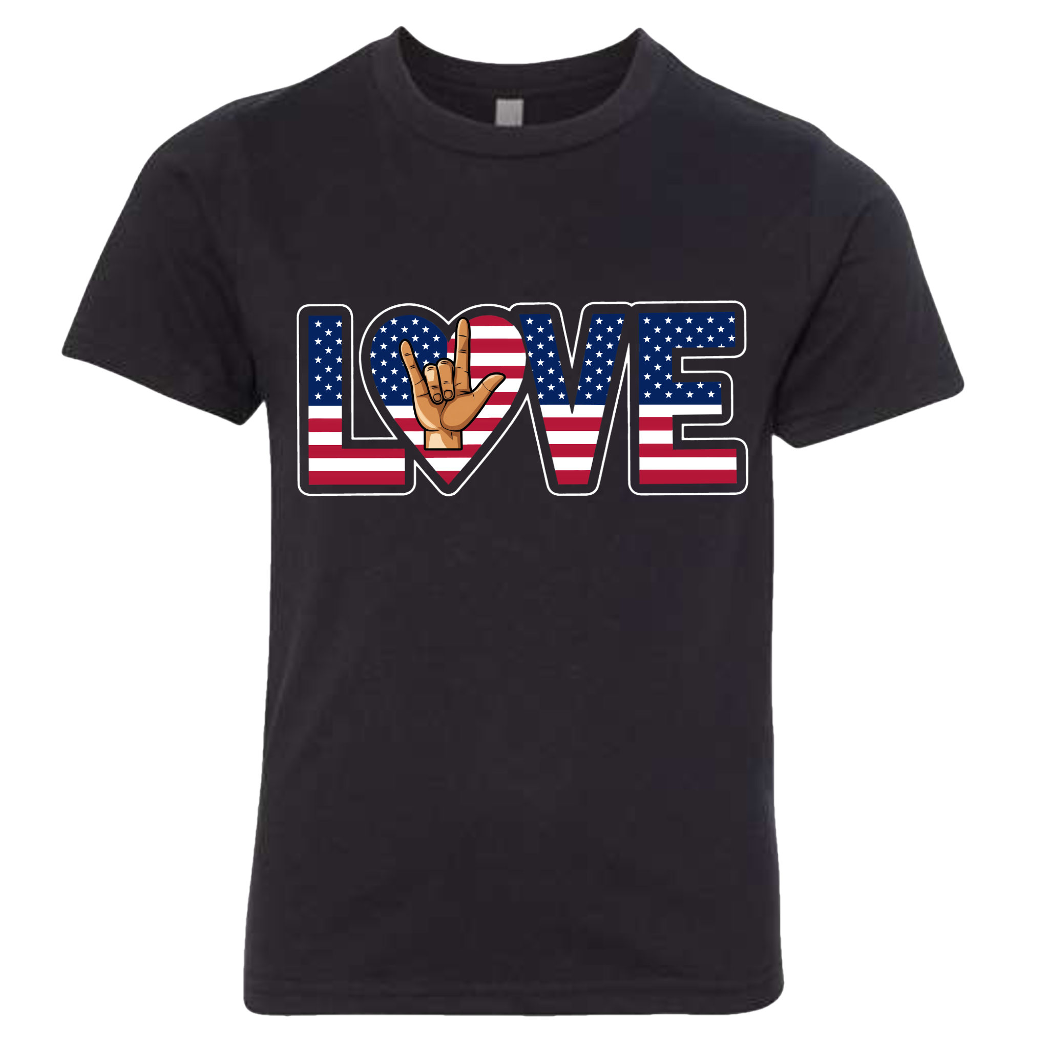 LOVE - USA Flag T-Shirt (Kids Sizes)