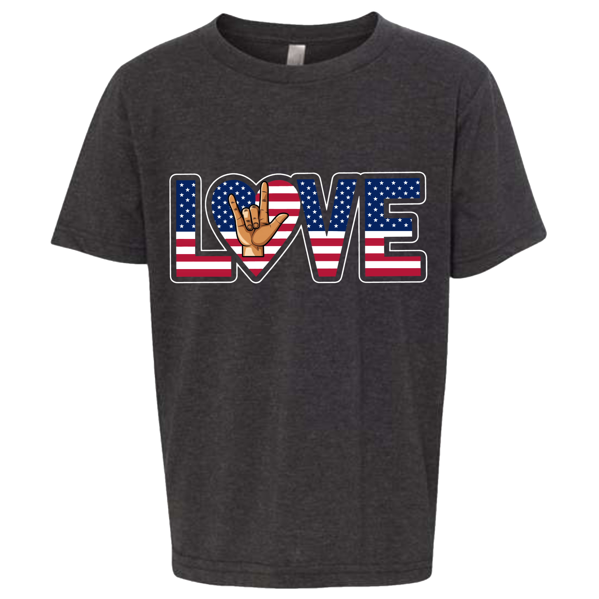 LOVE - USA Flag T-Shirt (Kids Sizes)