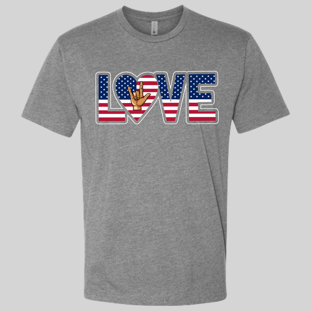 LOVE - USA Flag T-Shirt