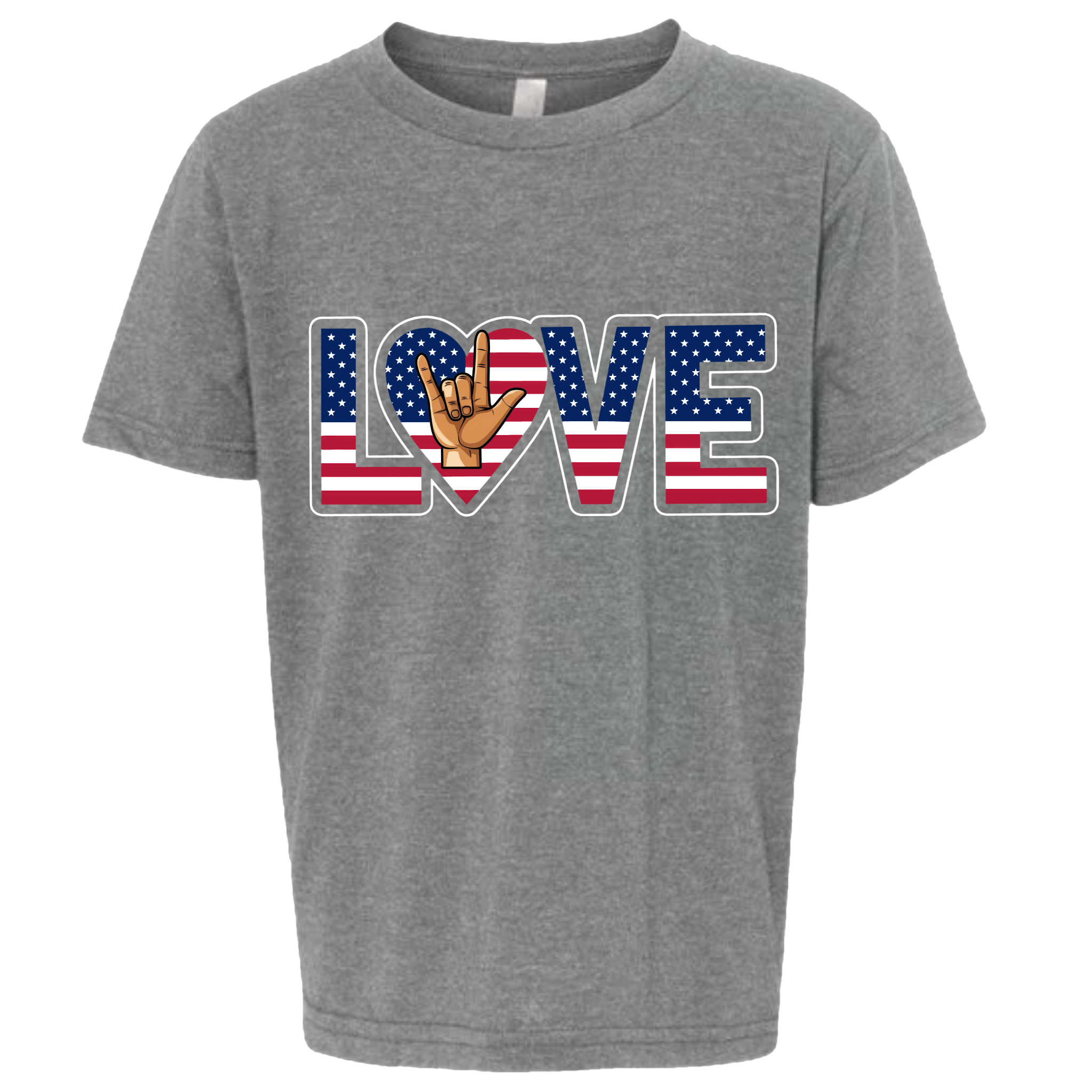 LOVE - USA Flag T-Shirt (Kids Sizes)