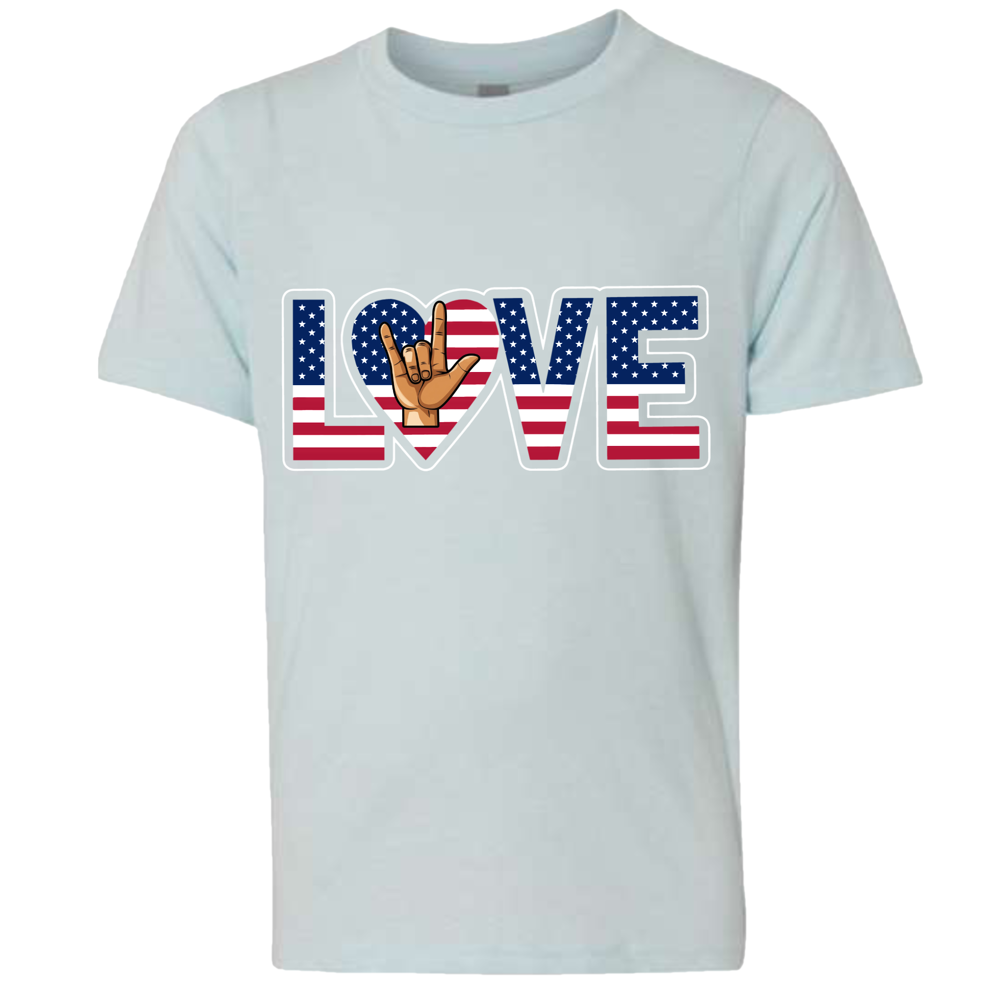 LOVE - USA Flag T-Shirt (Kids Sizes)