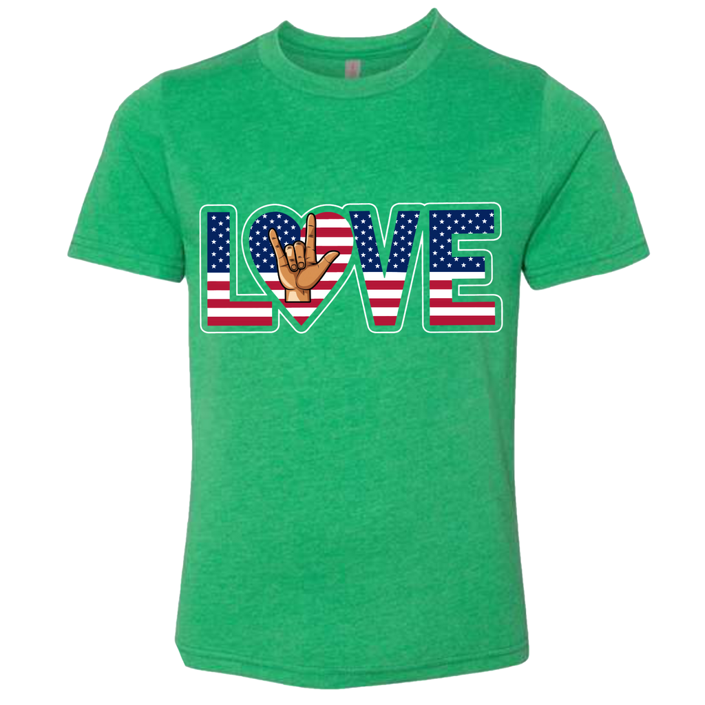 LOVE - USA Flag T-Shirt (Kids Sizes)