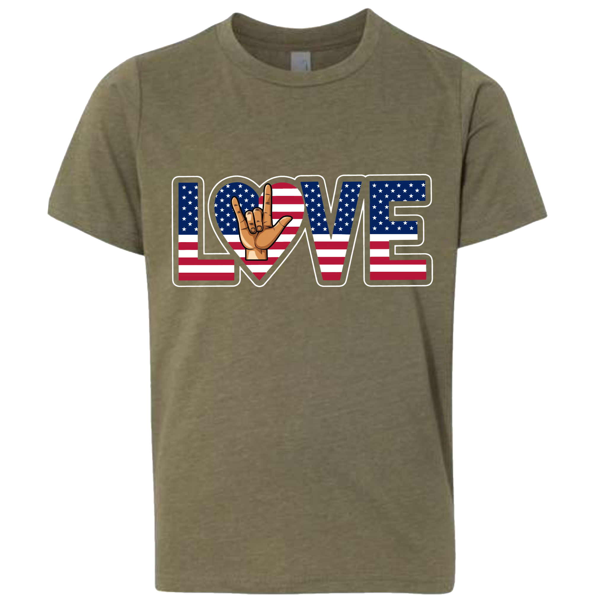 LOVE - USA Flag T-Shirt (Kids Sizes)