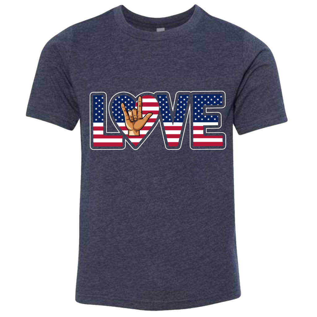 LOVE - USA Flag T-Shirt (Kids Sizes)