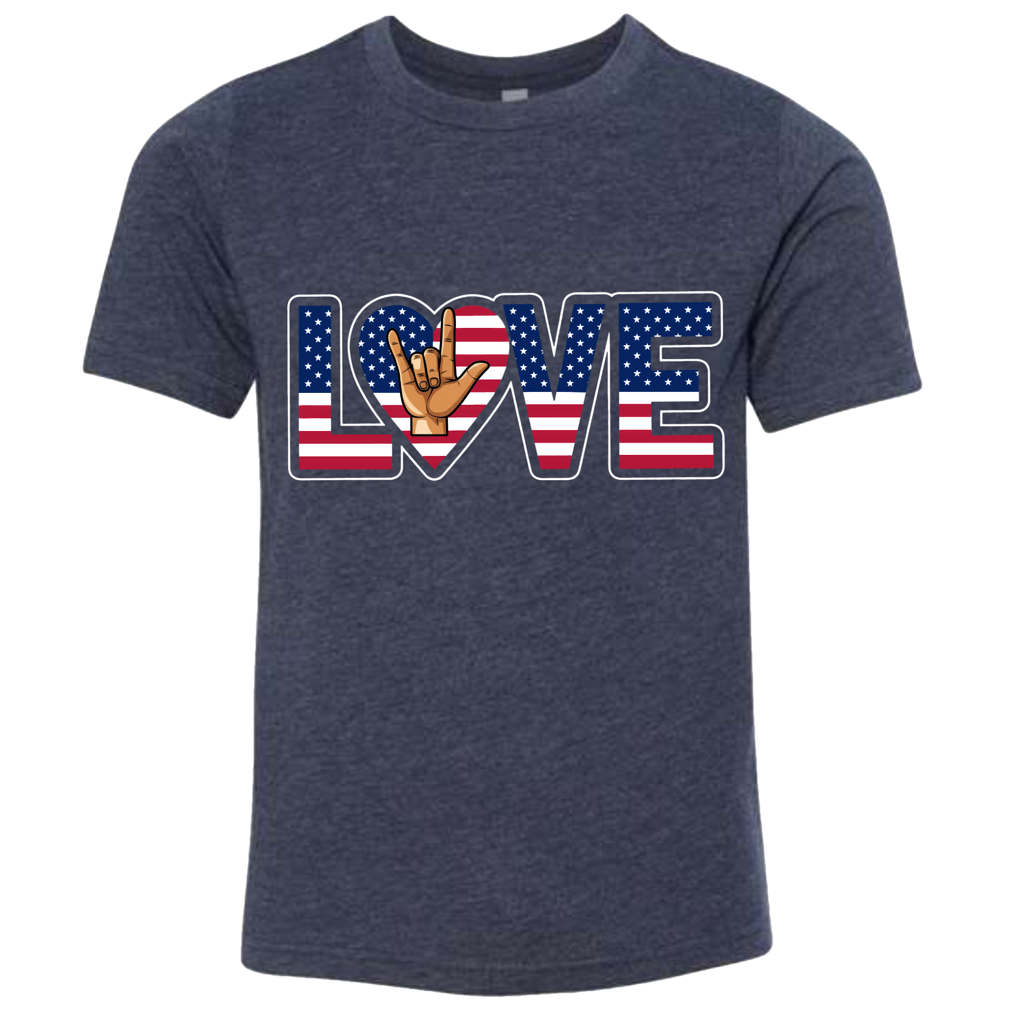 LOVE - USA Flag T-Shirt (Kids Sizes)