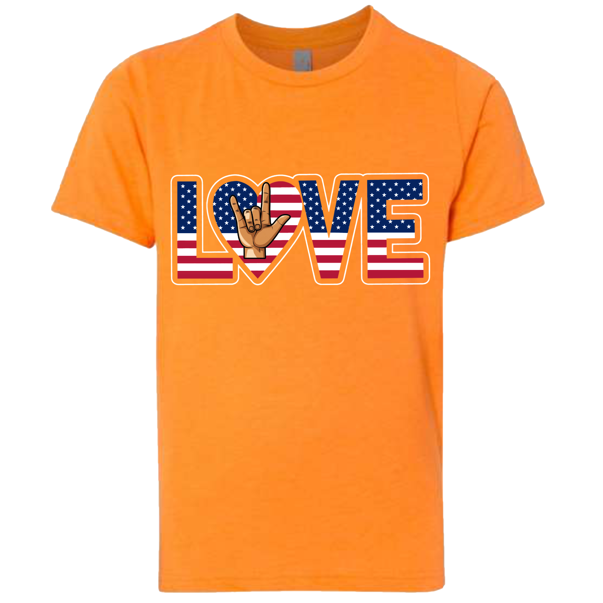 LOVE - USA Flag T-Shirt (Kids Sizes)
