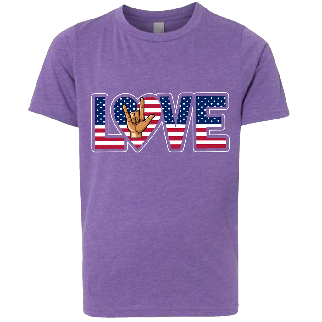 LOVE - USA Flag T-Shirt (Kids Sizes)