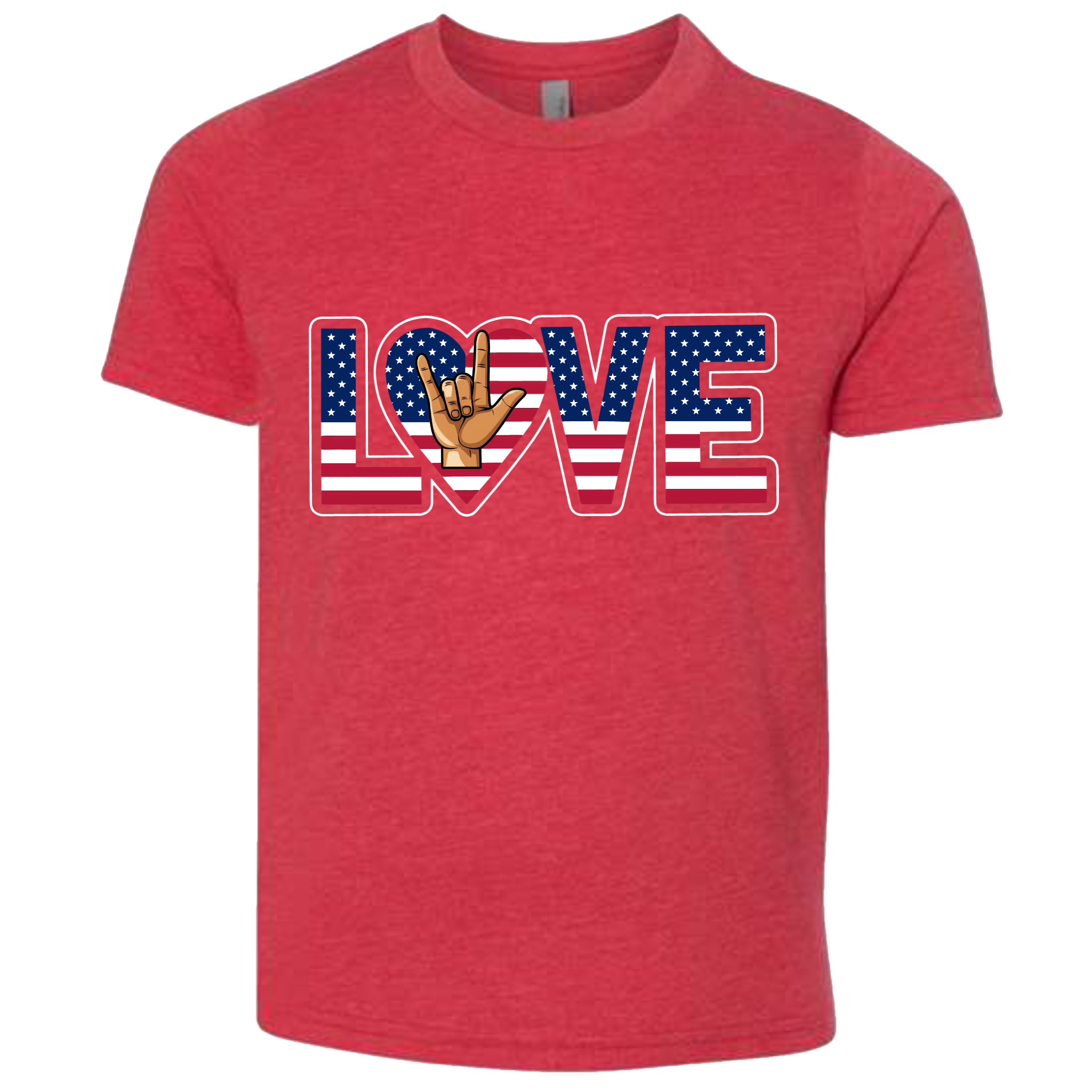 LOVE - USA Flag T-Shirt (Kids Sizes)