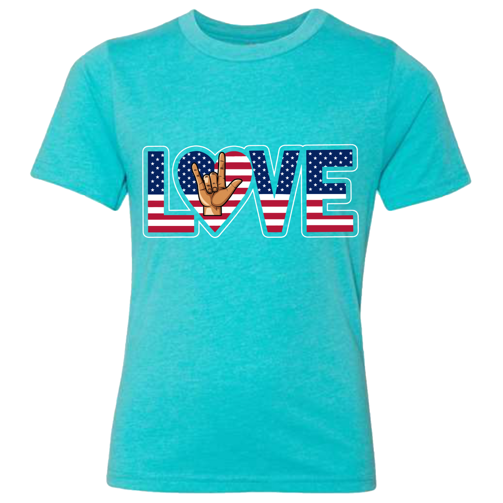 LOVE - USA Flag T-Shirt (Kids Sizes)
