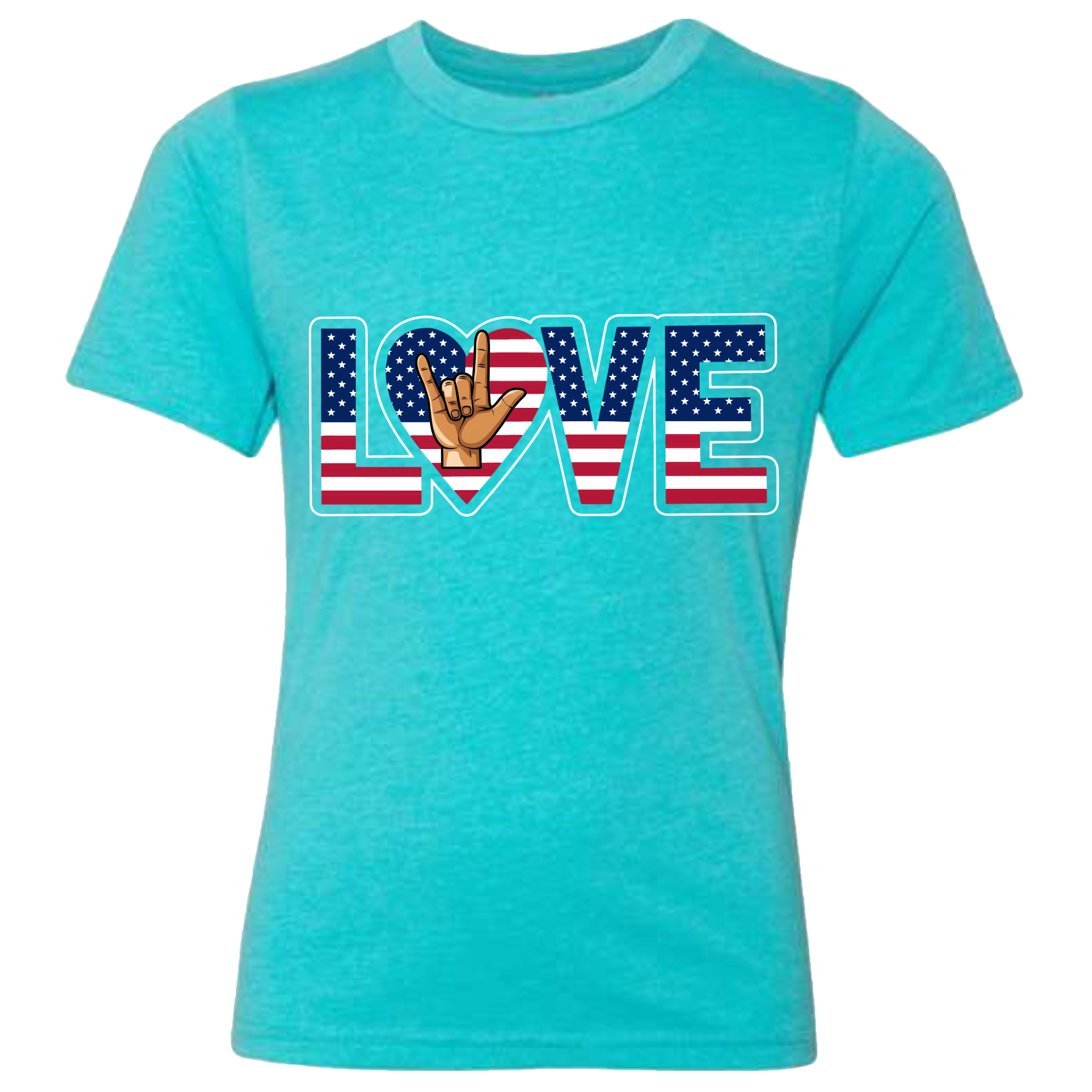 LOVE - USA Flag T-Shirt (Kids Sizes)