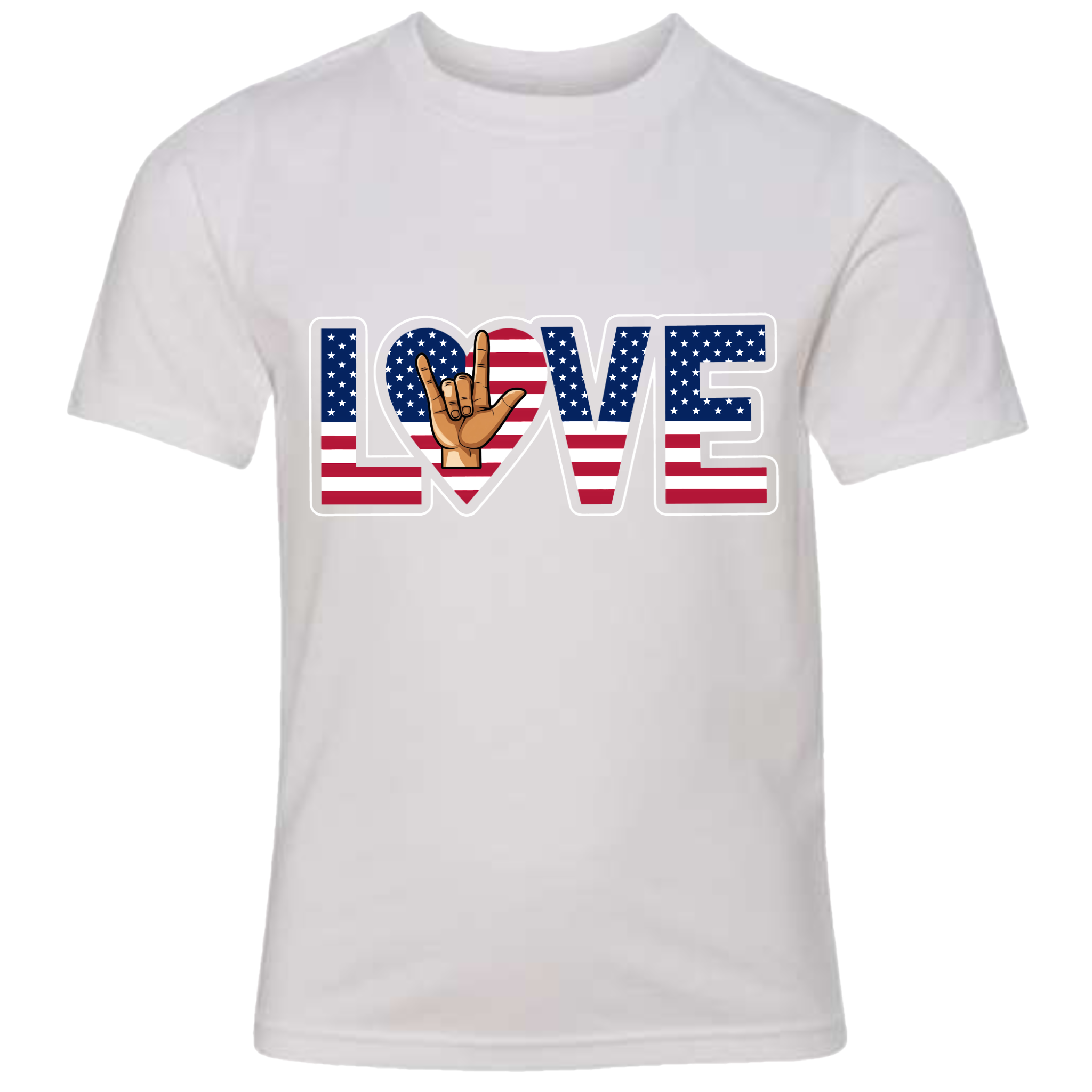 LOVE - USA Flag T-Shirt (Kids Sizes)