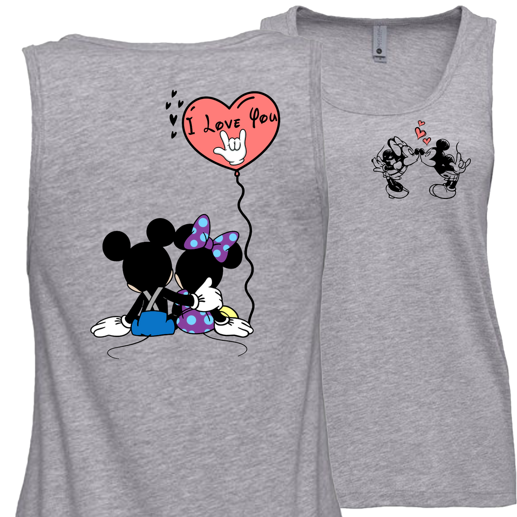 Mickey & Minnie Kissing Balloon Tank Top (WOMEN)