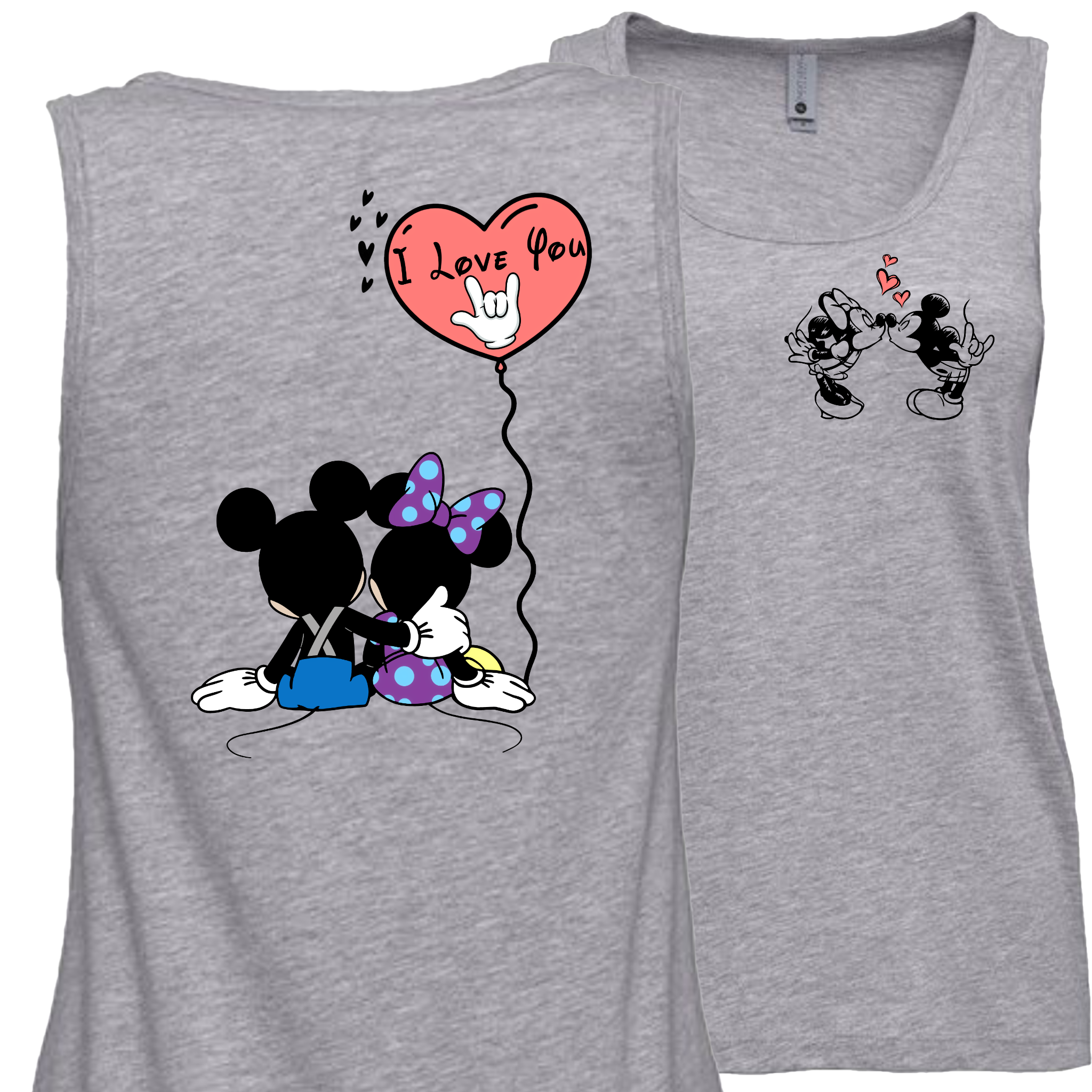 Mickey & Minnie Kissing Balloon Tank Top (WOMEN)