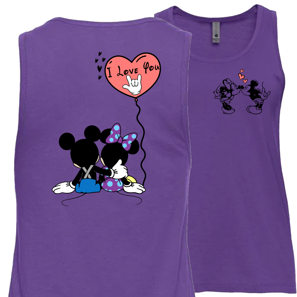 Mickey & Minnie Kissing Balloon Tank Top (WOMEN)