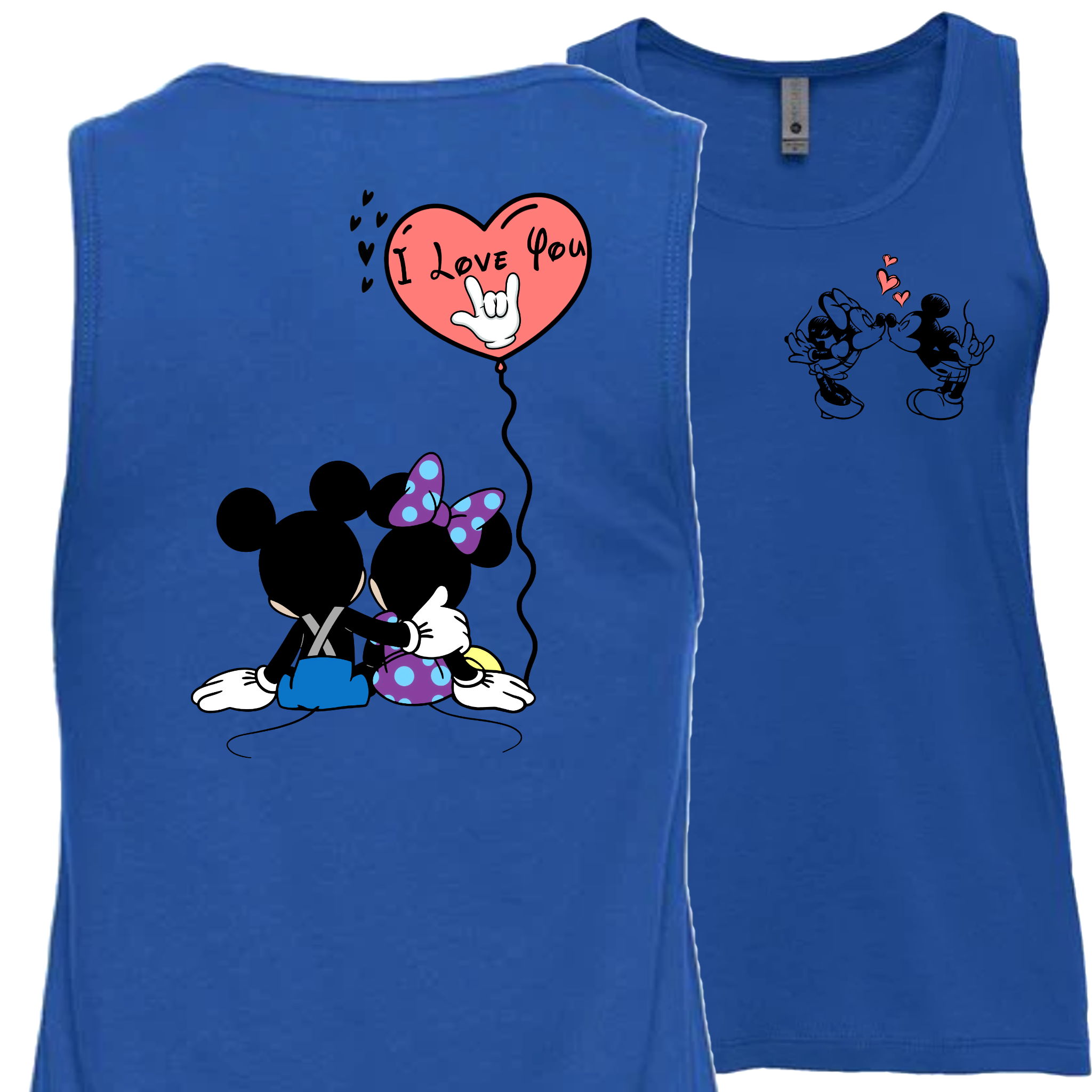 Mickey & Minnie Kissing Balloon Tank Top (WOMEN)