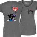 Mickey & Minnie Kissing Balloon V-Neck (WOMEN)