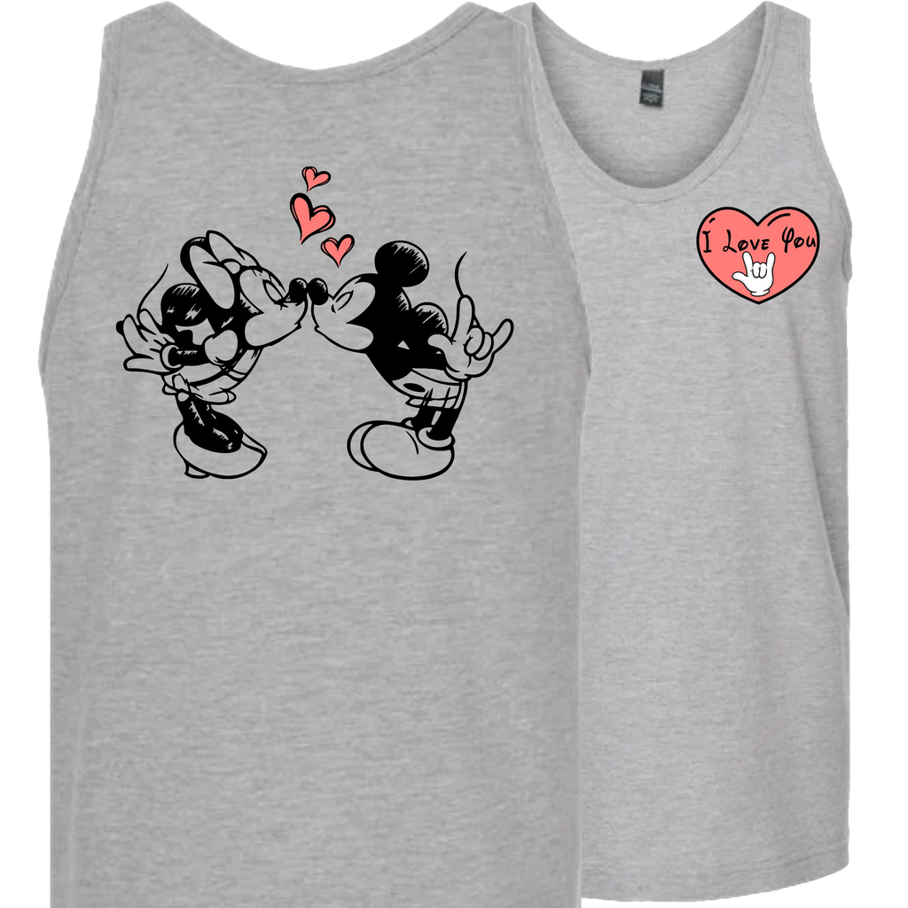 Mickey & Minnie Kissing with Heart Tank Top (MEN)