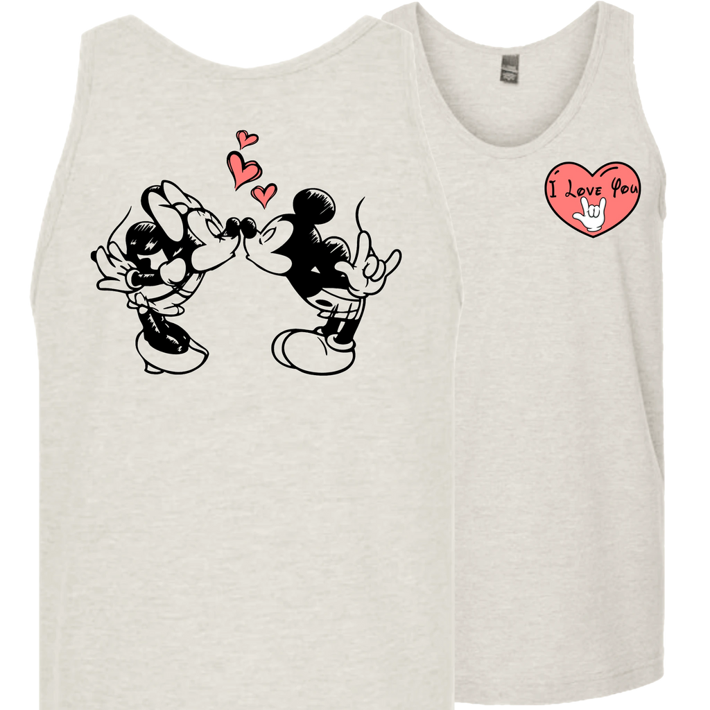 Mickey & Minnie Kissing with Heart Tank Top (MEN)