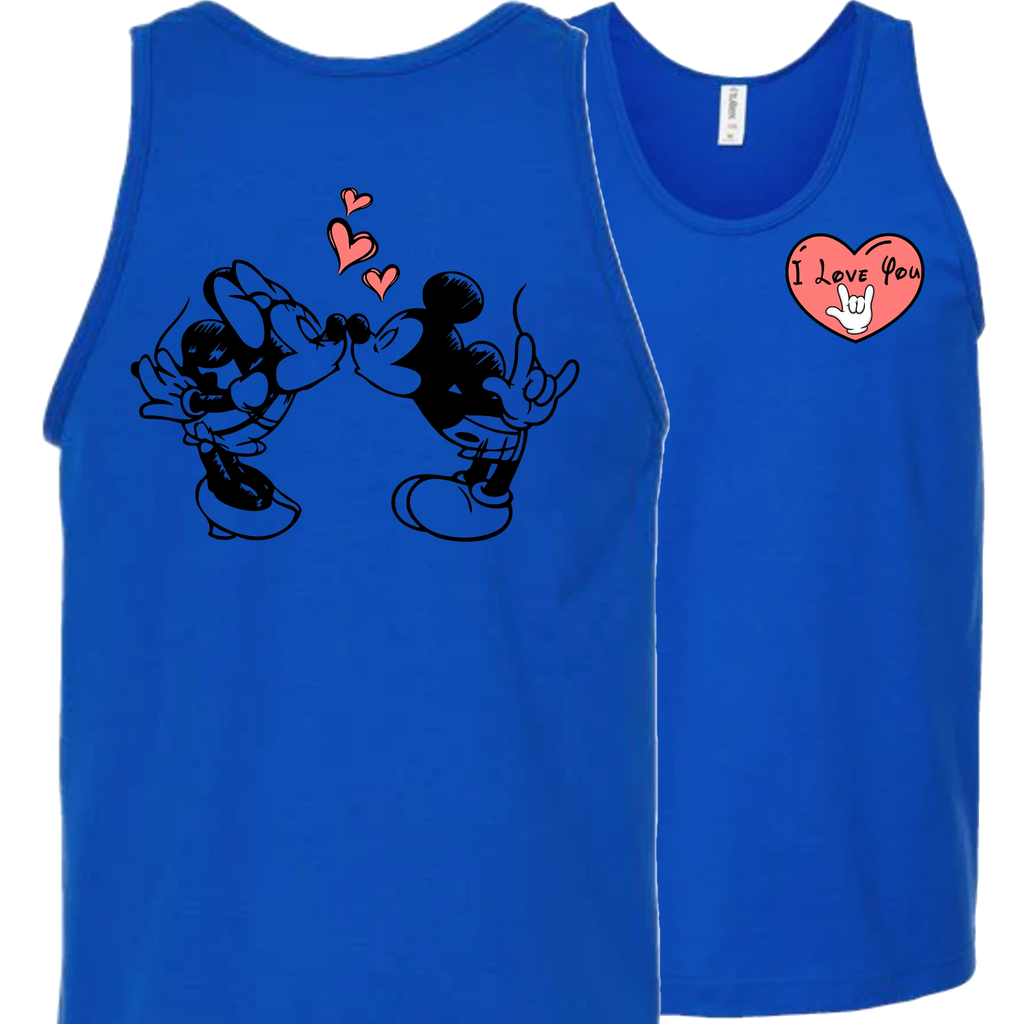 Mickey & Minnie Kissing with Heart Tank Top (MEN)