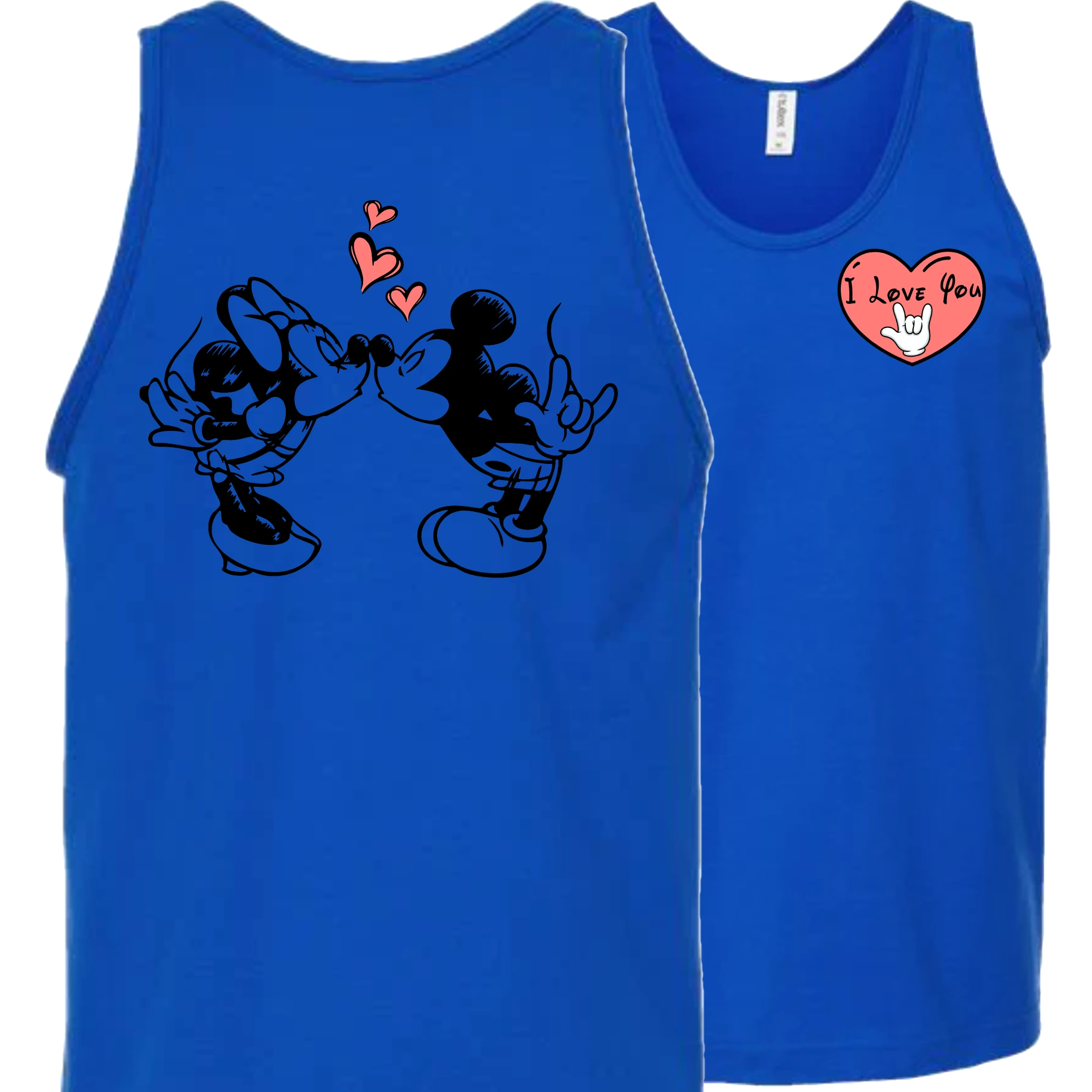 Mickey & Minnie Kissing with Heart Tank Top (MEN)