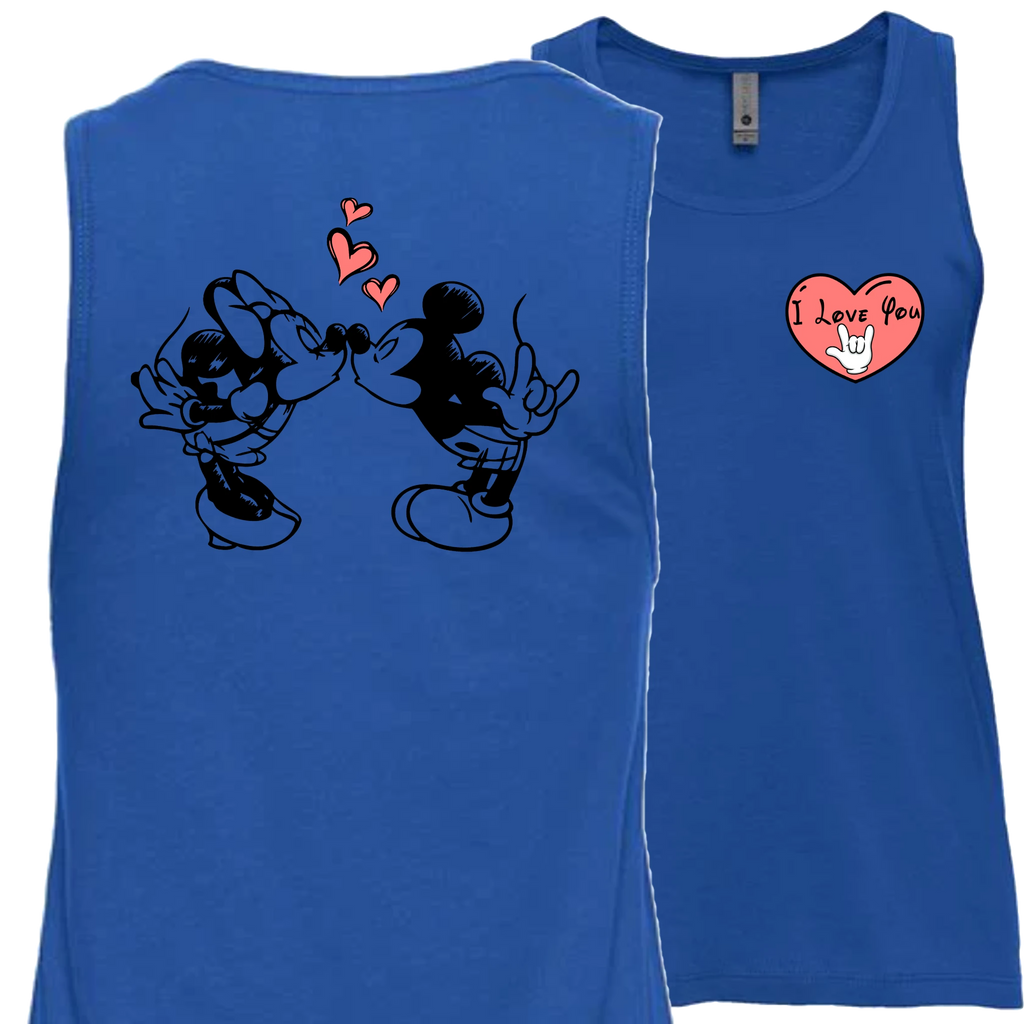 Mickey & Minnie Kissing with Heart Tank Top (WOMEN)