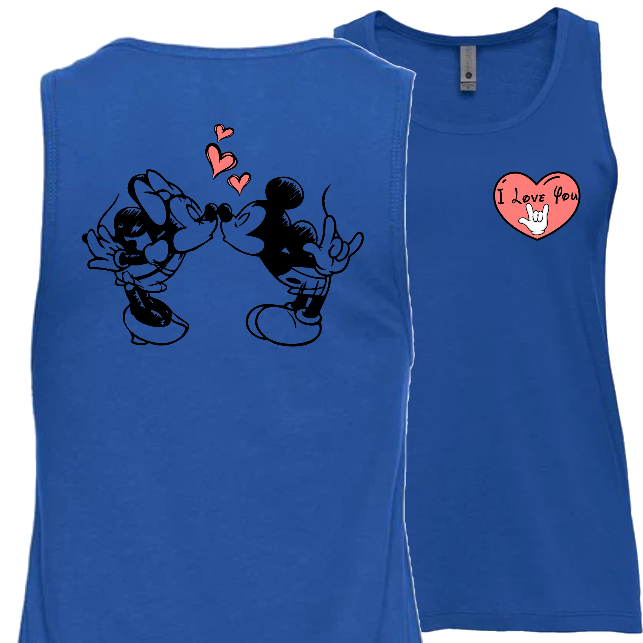Mickey & Minnie Kissing with Heart Tank Top (WOMEN)
