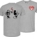 Mickey & Minnie Kissing wht Heart V-Neck Shirt (MEN)