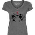 Mickey & Minnie Kissing V-Neck (WOMEN)