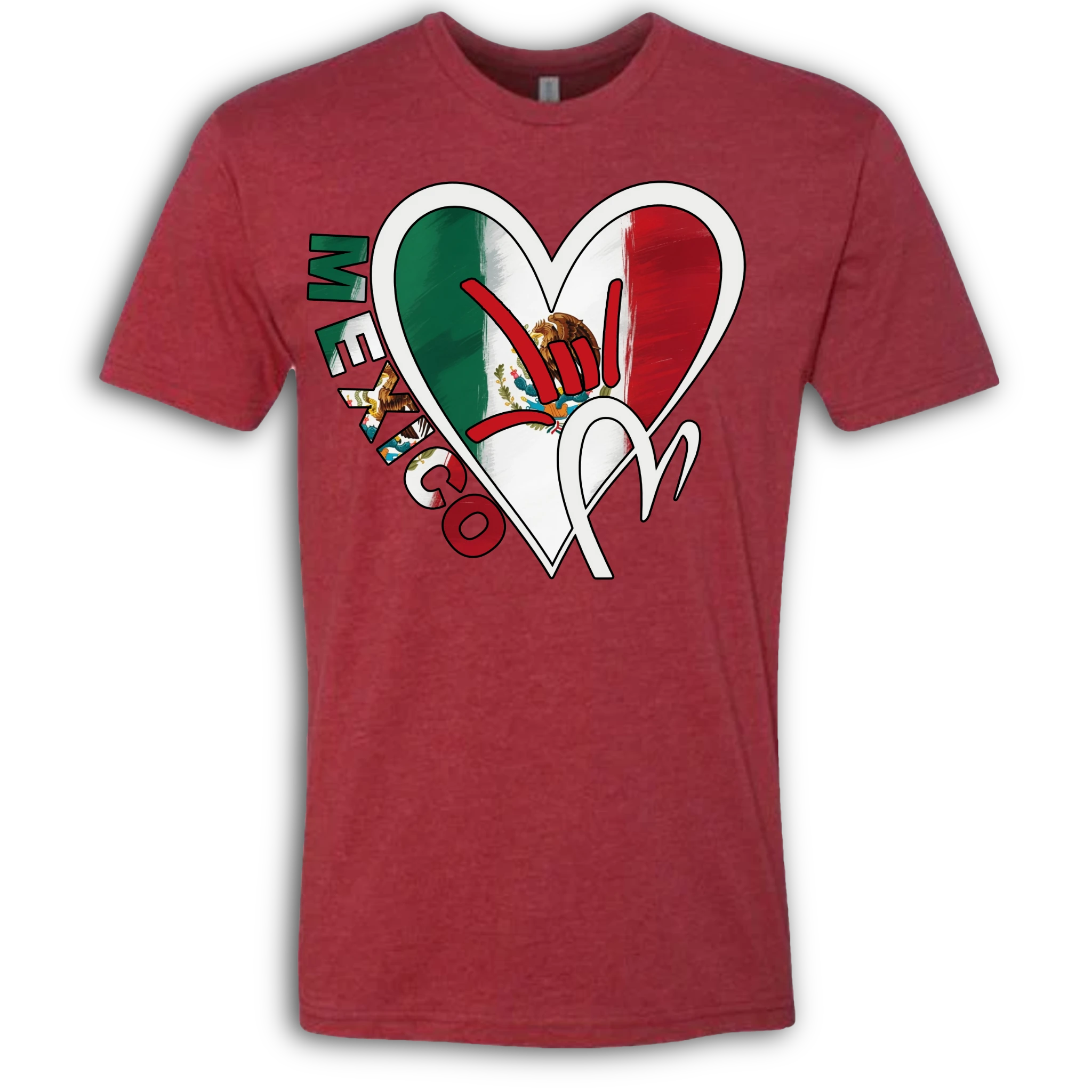 Mexico Flag ILY HEART T-Shirt