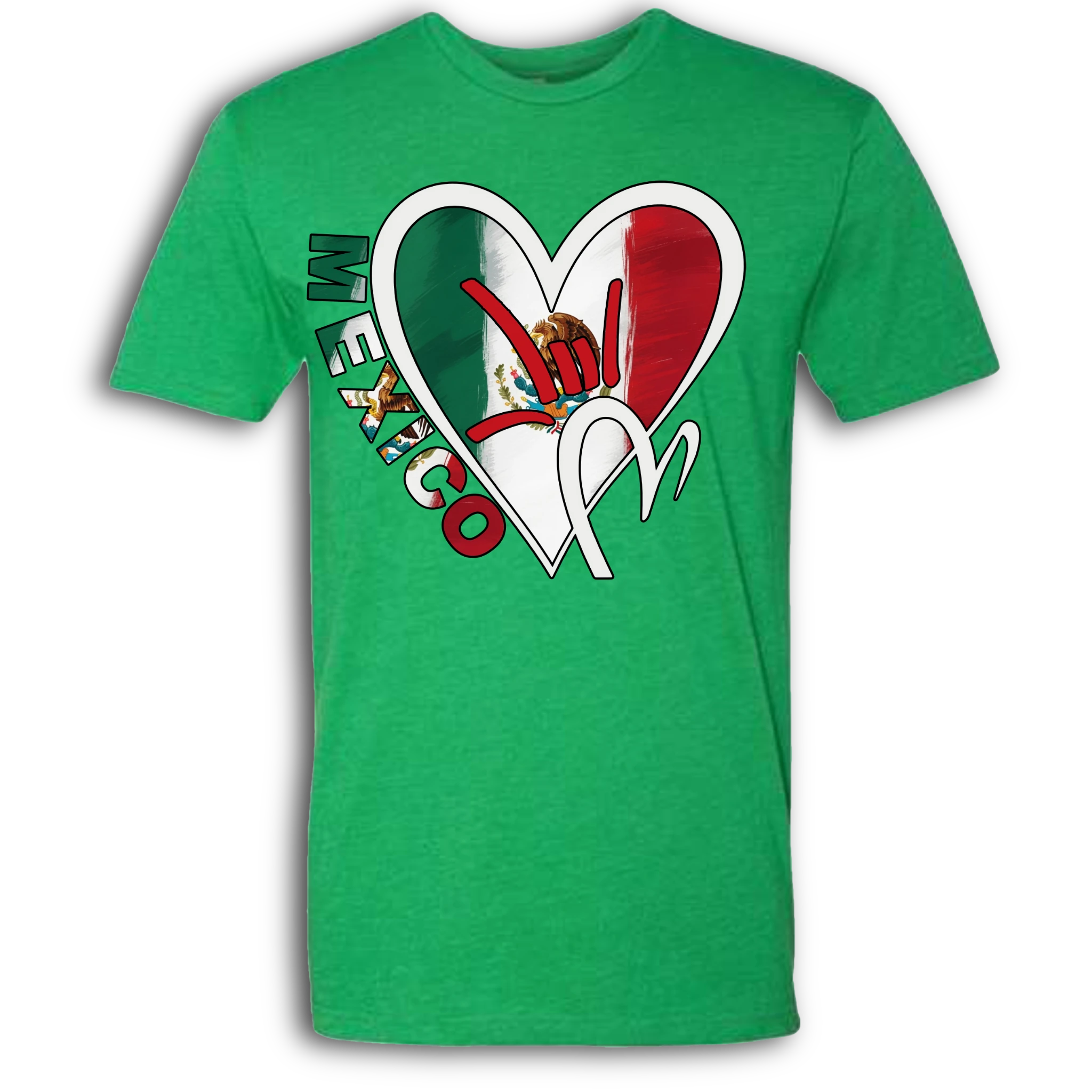 Mexico Flag ILY HEART T-Shirt