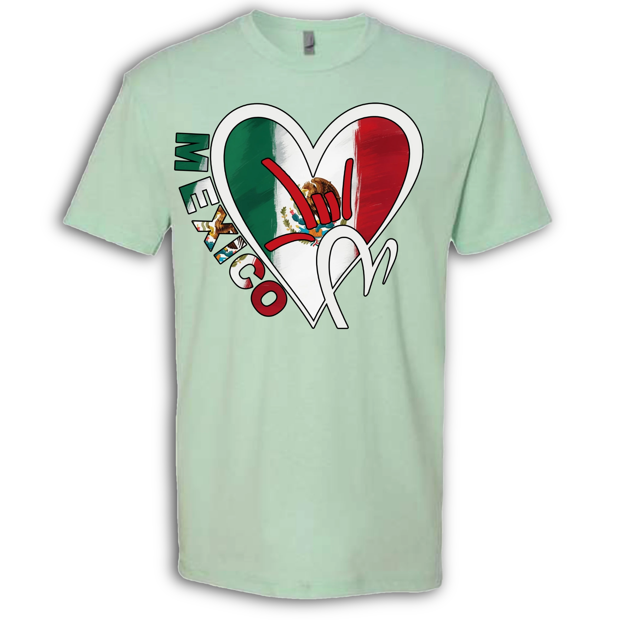 Mexico Flag ILY HEART T-Shirt