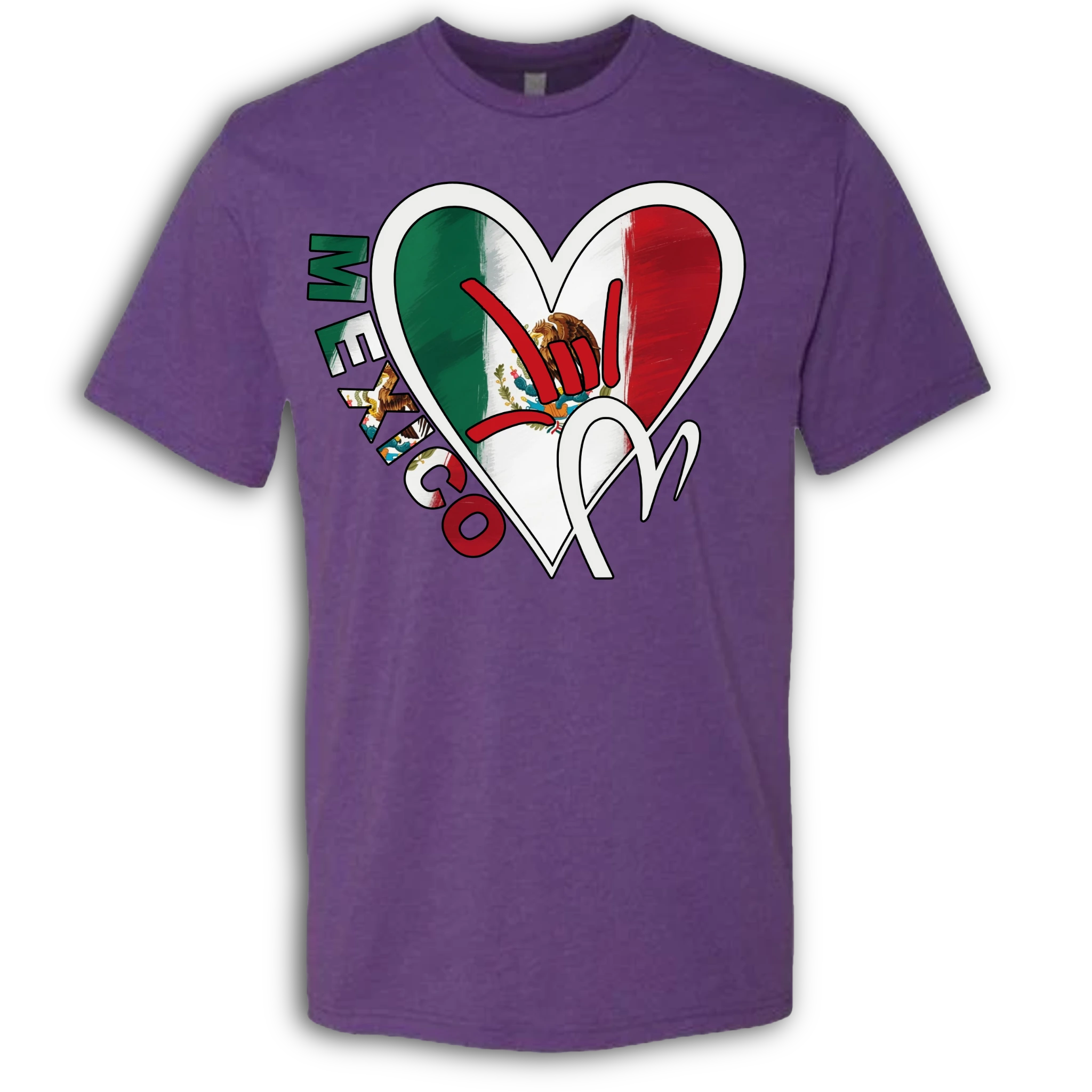 Mexico Flag ILY HEART T-Shirt