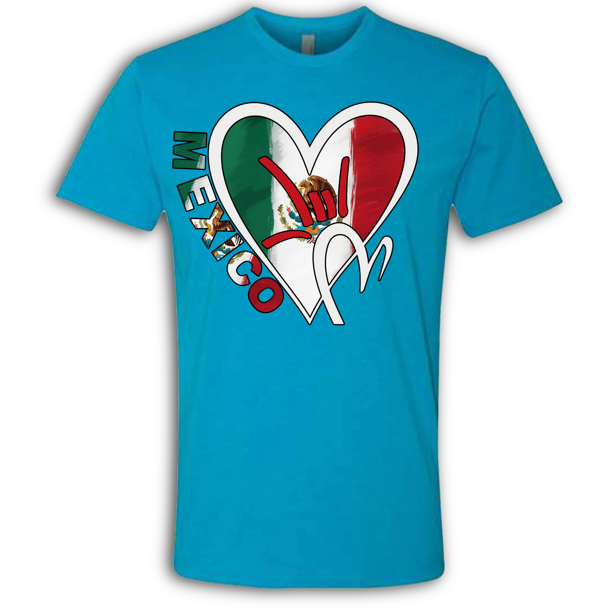 Mexico Flag ILY HEART T-Shirt