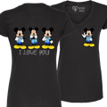 Mickey ILY I Love You V-Neck T-Shirt (WOMEN)