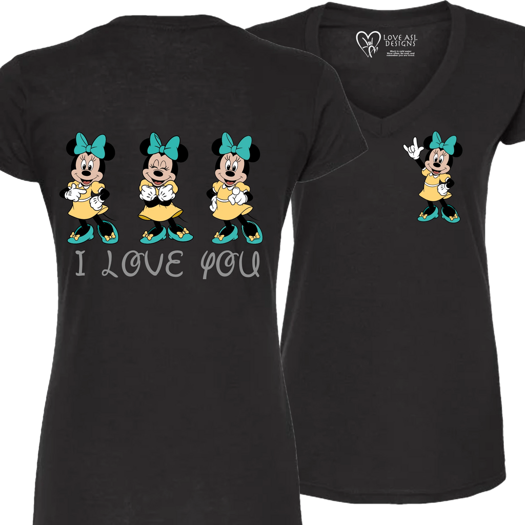 Minnie ILY I Love You V-Neck T-Shirt (WOMEN)
