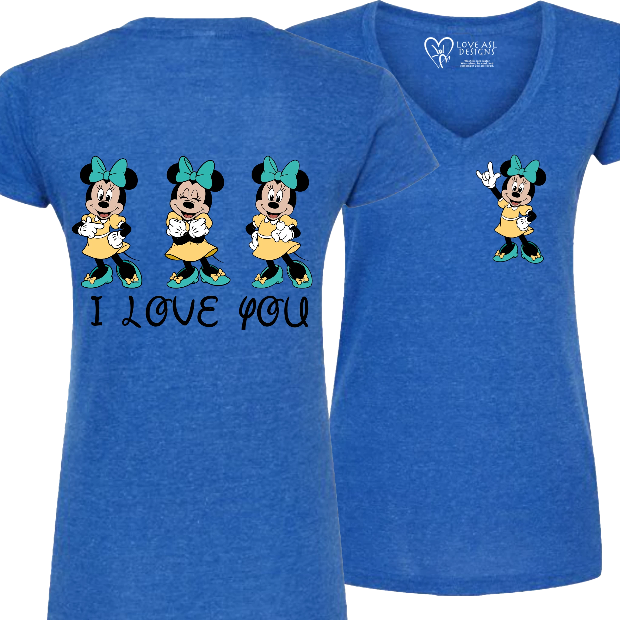 Minnie ILY I Love You V-Neck T-Shirt (WOMEN)