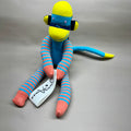 Sock Monkey - Blue, Salmon, Yellow