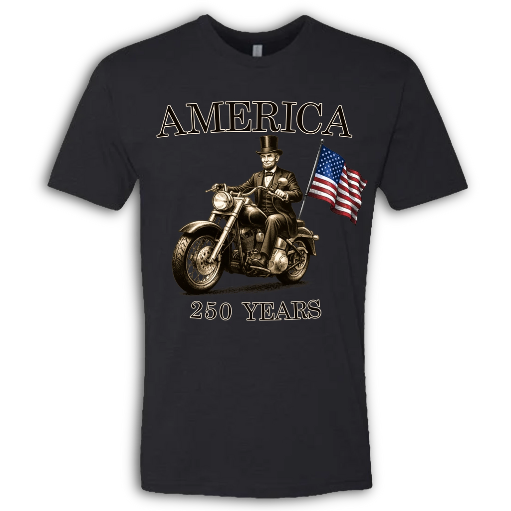 250 Years of America Abe Lincoln on a Motorcycle
